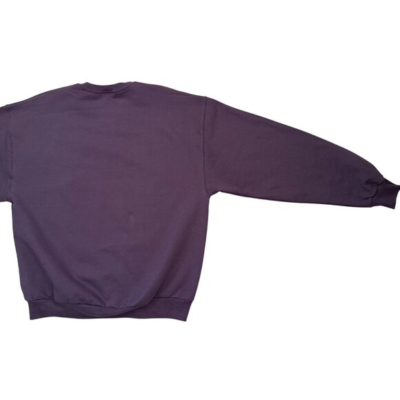 Vintage Snowmen Melt Your Heart Graphic Sweatshirt Oversized Large Purple - Picture 3 of 6